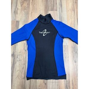 Radiator‎ Youth 10 Blue Black Long Sleeve Rash Guard Surf Swim Shirt